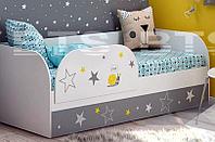 Детская кровать Трио КРП-01 с защитным бортиком (Звездное детство)