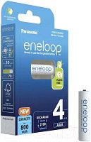 Комплект аккумуляторов Panasonic Eneloop AAA 800 / BK-4MCDE/4BE