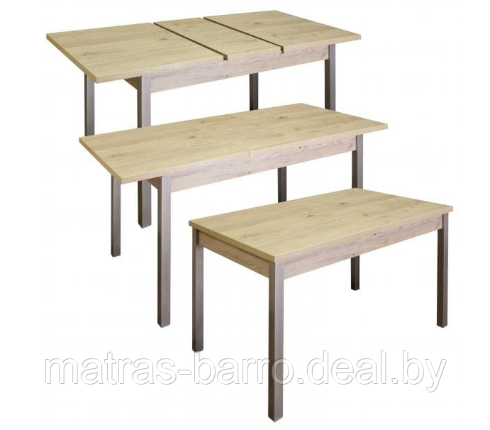 Обеденный раздвижной стол Денвер М65 Дуб Эврика/опоры металл черный матовый - фото 2 - id-p153863299