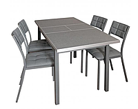 Обеденный стол Денвер М65 раздвижной Графит/опоры металл графит