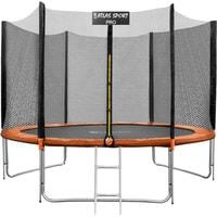 Батут Atlas Sport 252 см - 8ft Pro (с лестницей, внешняя сетка, оранжевый) - фото 1 - id-p226662588