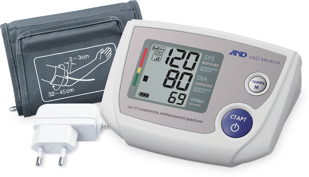 Автоматический тонометр для измерения артериального давления и частоты пульса AND UA-777 ACL с большой