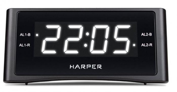 Настольные электронные часы на батарейках HARPER HCLK-1007 WHITE LED - фото 1 - id-p226450828