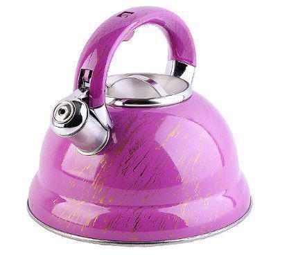Чайник со свистком для газовой и индукционной плиты 3 литра нержавеющая сталь MAYER&BOCH 31211 розовый - фото 1 - id-p226627222