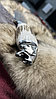Охотничий нож с Головой Зверя (Тигр), рукоять из белого рога Сайгака, с чехлом (№2), фото 5