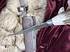 Охотничий нож с Головой Зверя (Тигр), рукоять из белого рога Сайгака, с чехлом (№2), фото 7