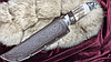 Охотничий нож с Головой Зверя (Тигр), рукоять из белого рога Сайгака, с чехлом (№2), фото 8
