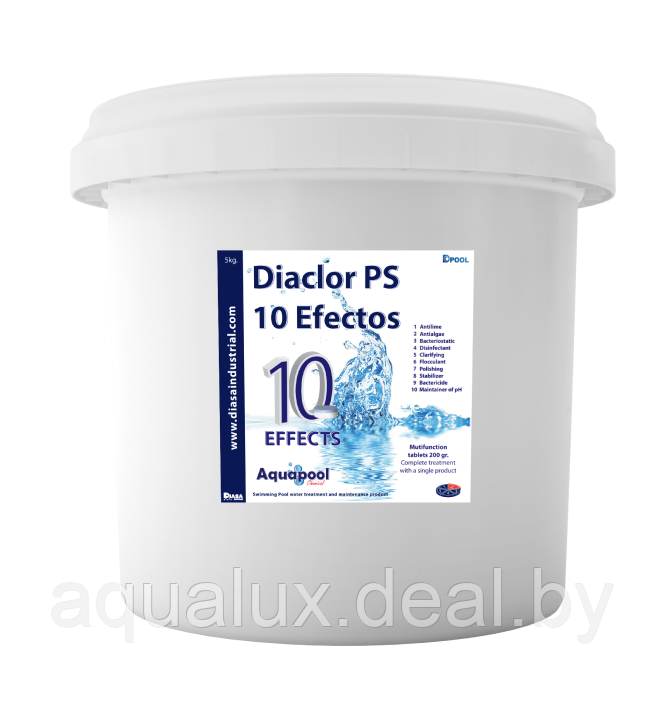 Хлорные таблетки Diaclor PS 10 EFECTOS ATC по 200 г 5 кг - фото 1 - id-p226663032