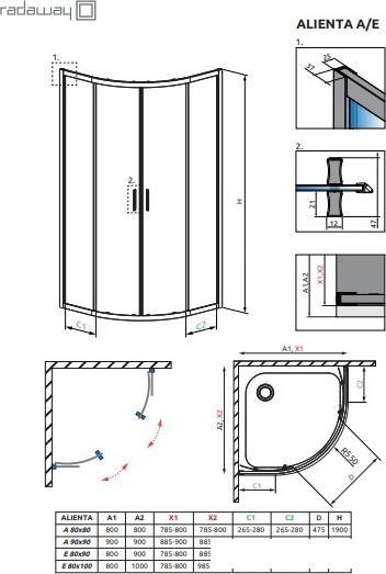 Душевой уголок Radaway Alienta Black A 90x90 10229090-54-01 - фото 5 - id-p226279718