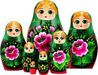 Развивающая игра Брестская Фабрика Сувениров В зеленом платке и сарафане с розами (набор 7 шт)
