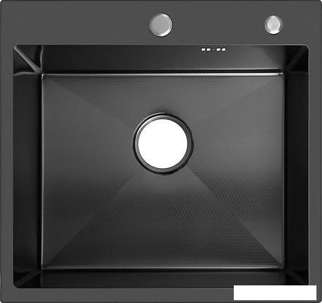 Кухонная мойка ARFEKA Eco AR 500*500 Black PVD Nano Decor, фото 2