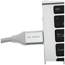 Кабель CACTUS HDMI - HDMI CS-HDMI.2.1-1.8 (1.8 м, серебристый), фото 3