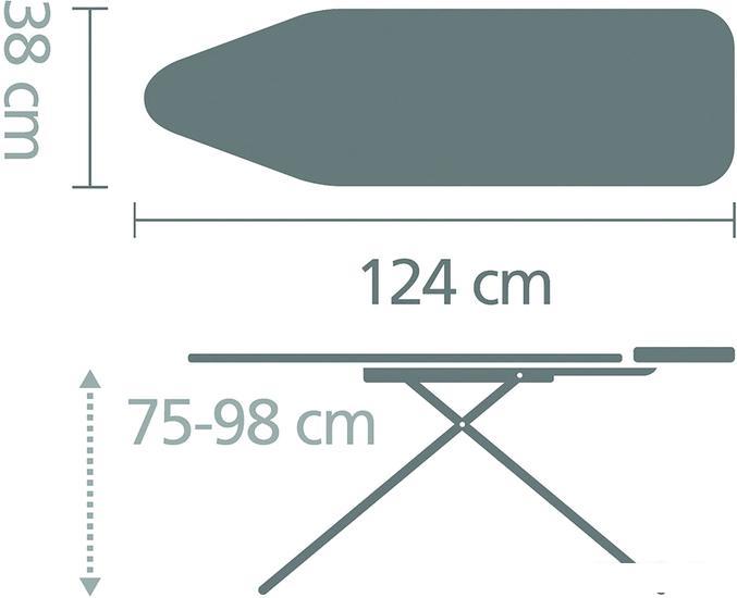 Гладильная доска Brabantia B 124x38 см 134326 (ледяная вода/каркас белый) - фото 9 - id-p224883119