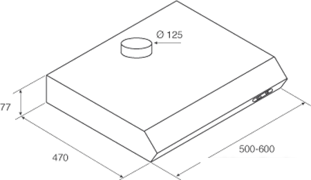 Кухонная вытяжка Jetair Light WH/F/60 PRF0094435B, фото 2