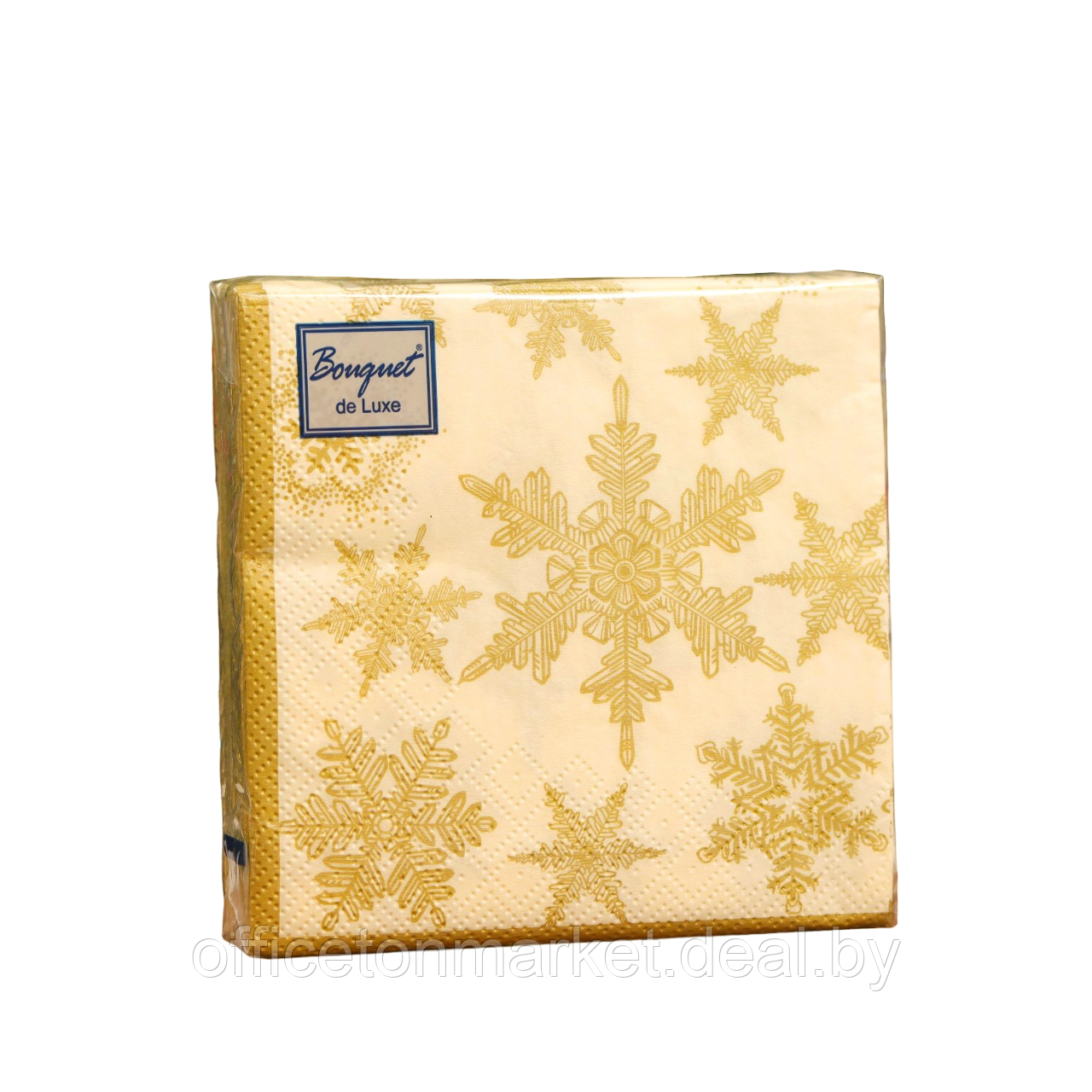 Салфетки бумажные Bouquet de Luxe "Снегопад Золото", 24x24 см, 25 шт - фото 1 - id-p220580389