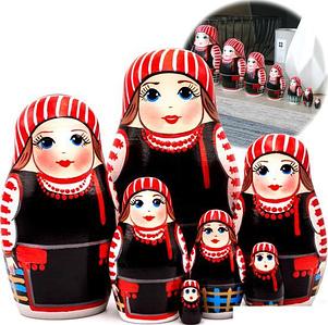 Развивающая игрушка Брестская Матрешка Традиционные строи женского костюма Беларуси: Неглюбский стро