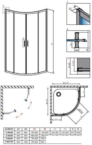 Душевой уголок Radaway Alienta A 80x80 / 10228080-01-01 - фото 4 - id-p223269284