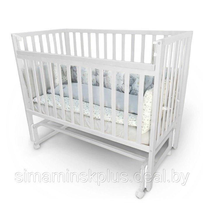 Кровать детская Molli, с поперечным маятником, белый - фото 1 - id-p226666627