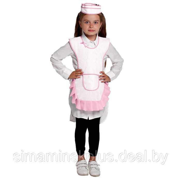 Детский карнавальный костюм «Девочка-продавец», пилотка, фартук, 4-6 лет, рост 110-122 см - фото 1 - id-p226666988