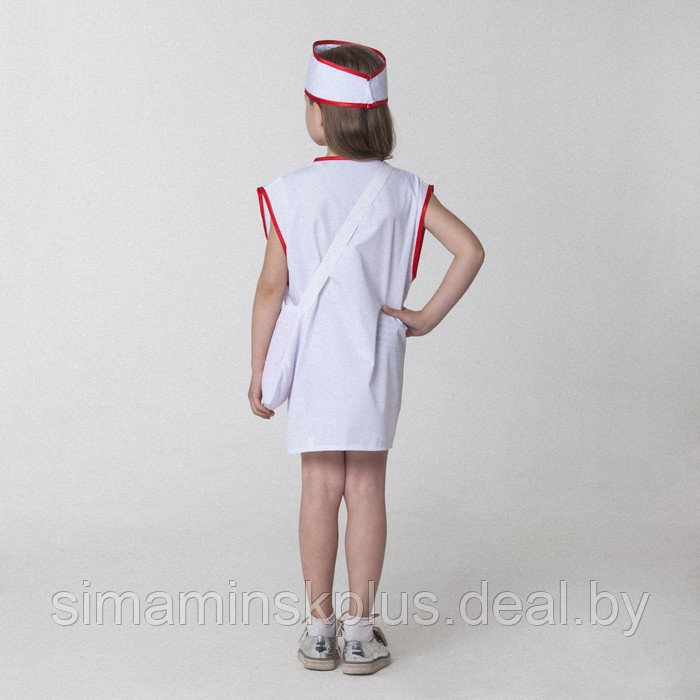 Карнавальный костюм «Медсестра», халат, сумка, повязка на голову, рост 110-122 см, 4-6 лет - фото 3 - id-p226666989