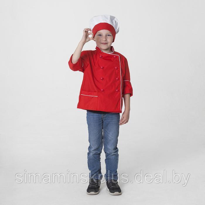 Детский карнавальный костюм «Шеф-повар», колпак, куртка, 4-6 лет, рост 110-122 см - фото 1 - id-p226666990