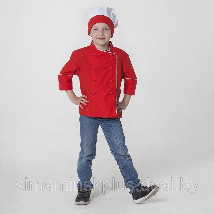 Детский карнавальный костюм «Шеф-повар», колпак, куртка, 4-6 лет, рост 110-122 см - фото 2 - id-p226666990
