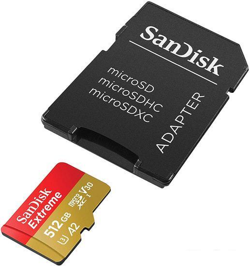 Карта памяти SanDisk Extreme SDSQXA1-512G-GN6MA 512GB (с адаптером) - фото 2 - id-p226451202