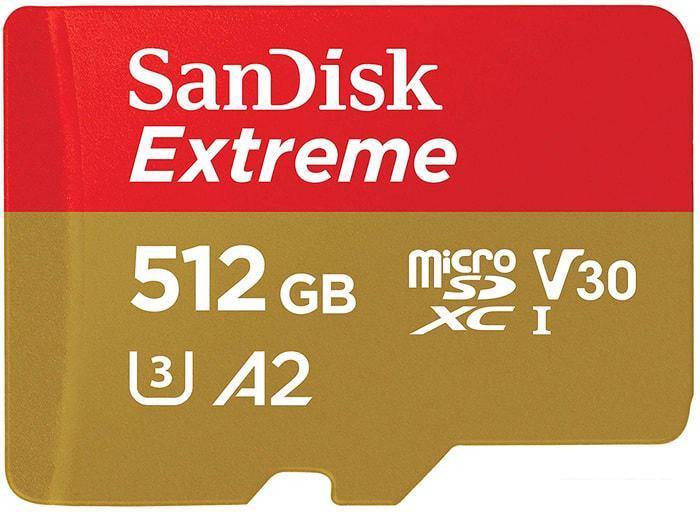 Карта памяти SanDisk Extreme SDSQXA1-512G-GN6MA 512GB (с адаптером) - фото 3 - id-p226451202