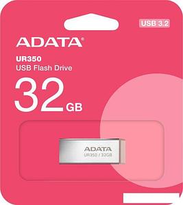 USB Flash ADATA UR350 32GB UR350-32G-RSR/BG (серебристый/коричневый)