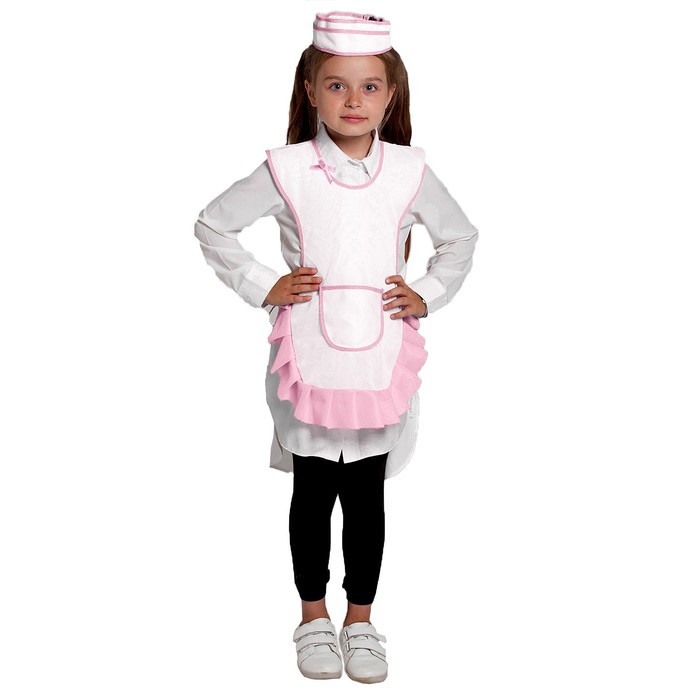 Детский карнавальный костюм «Девочка-продавец», пилотка, фартук, 4-6 лет, рост 110-122 см - фото 1 - id-p226667571