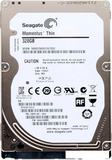 Жесткий диск Seagate Momentus Thin 320GB (ST320LT012) - фото 1 - id-p226562732