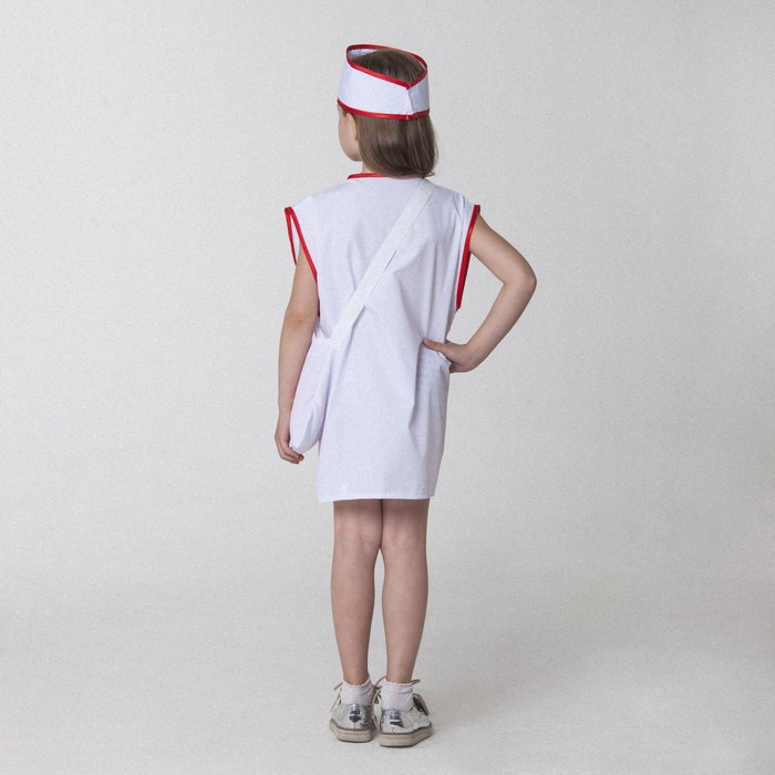 Карнавальный костюм «Медсестра», халат, сумка, повязка на голову, рост 110-122 см, 4-6 лет - фото 3 - id-p226667572