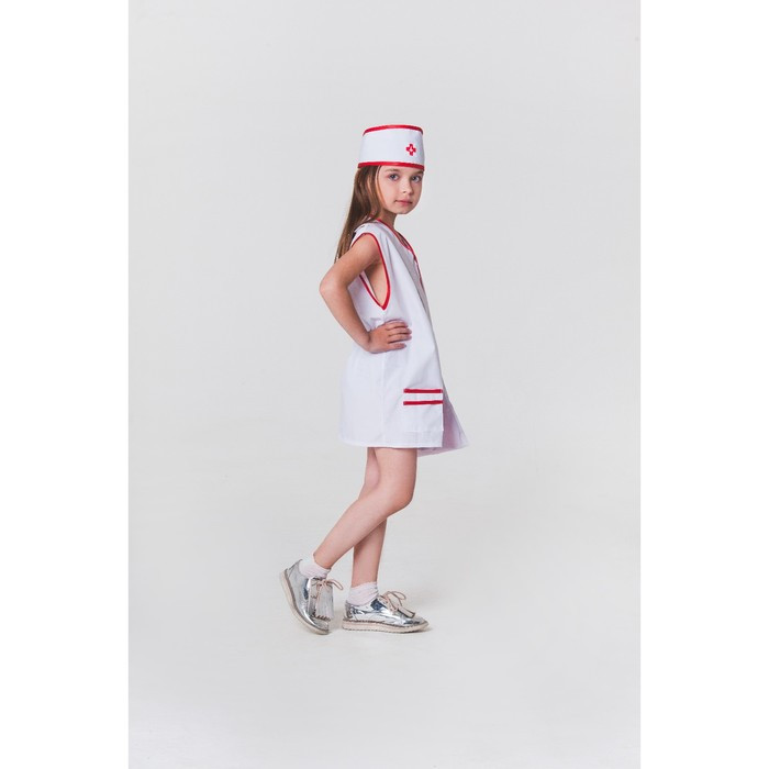 Карнавальный костюм «Медсестра», халат, сумка, повязка на голову, рост 110-122 см, 4-6 лет - фото 6 - id-p226667572