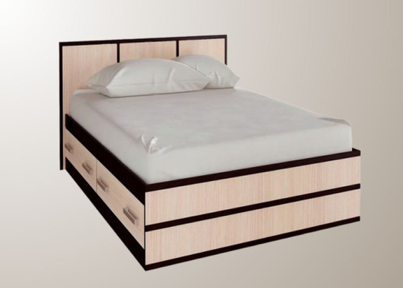 Кровать Сакура Баер 1,2м венге/сонома с ящиками - фото 1 - id-p226668690