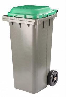 АЛЬТЕРНАТИВА М4603 для мусора 120л (на колесах)(черный с зеленой крышкой) - фото 1 - id-p226450797