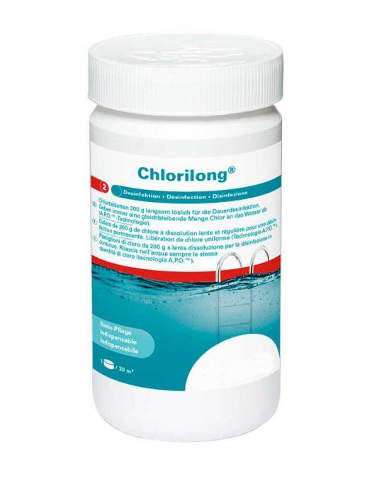 Медленнорастворимый хлор Bayrol ChloriLong 200 1kg 4536120 хлорные таблетки для очистки бассейна