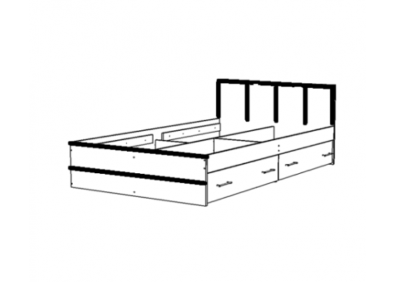 Кровать Сакура Баер 1,6м венге/лоредо с ящиками - фото 2 - id-p226668760