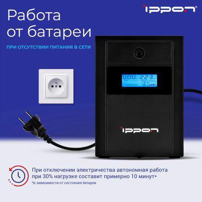ИБП Ippon Back Basic 1200 LCD Euro, 1200ВA [1687965] - фото 6 - id-p222585825