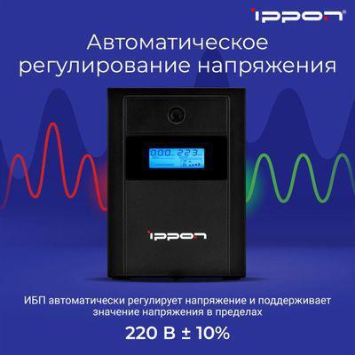 ИБП Ippon Back Basic 1200 LCD Euro, 1200ВA [1687965] - фото 8 - id-p222585825
