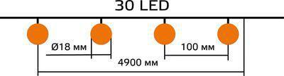 Гирлянда нить GAUSS Solar GS032, уличная, светодиодная, ламп 30шт, 4.9м - фото 3 - id-p224968202