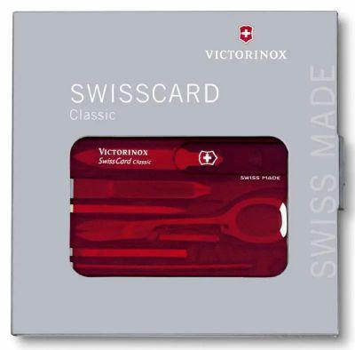 Швейцарская карта Victorinox SwissCard Classic, красный полупрозрачный, коробка подарочная [0.7100.t] - фото 5 - id-p225000861