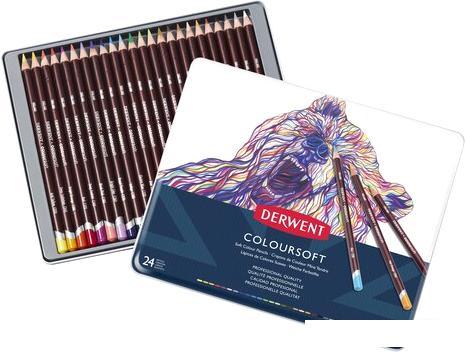 Набор цветных карандашей Derwent Coloursoft 0701027 (24 цвета) - фото 1 - id-p225812902