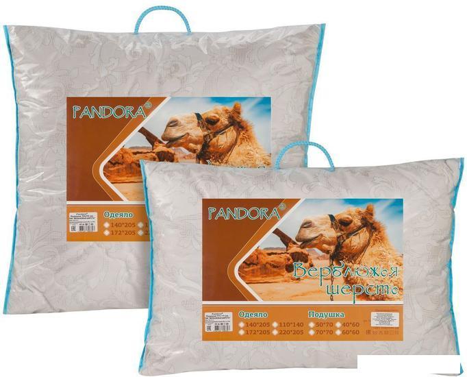 Спальная подушка Pandora Верблюжья шерсть тик 70x70 - фото 3 - id-p226305538