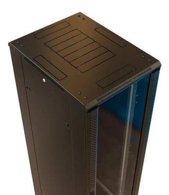 Шкаф коммутационный WRLINE WR-TT-3266-AS-RAL9004 напольный, стеклянная передняя дверь, 32U, 600x1610x600 мм - фото 4 - id-p225820284