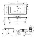 Отдельностоящая акриловая ванна Wellsee Graceful Pro 230901001, 140*74 см, цвет белый глянец. Набор 4 в 1:, фото 2