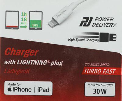 Сетевое зарядное устройство HAMA H-183318, 8-pin Lightning (Apple), 3A, белый [00183318] - фото 3 - id-p225827340