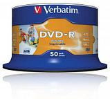 Оптический диск DVD-R VERBATIM 4.7Гб 16x, 50шт., cake box, printable [43533], фото 2