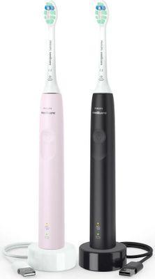 Набор электрических зубных щеток Philips Sonicare HX3675/15 насадки для щётки: 2шт, цвет:черный и розовый - фото 1 - id-p226333195