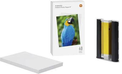 Фотобумага Xiaomi Instant Photo Paper 6", A6, для термической печати, 40л, 273г/м2, белый, фактура гладкая,