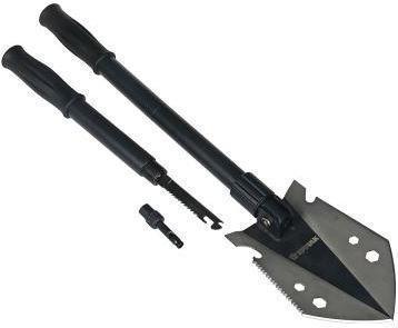 ЕРМАК Лопата складная для выживания, в чехле, (нож/пила + свисток), нерж. сталь, ПВХ (070-010)